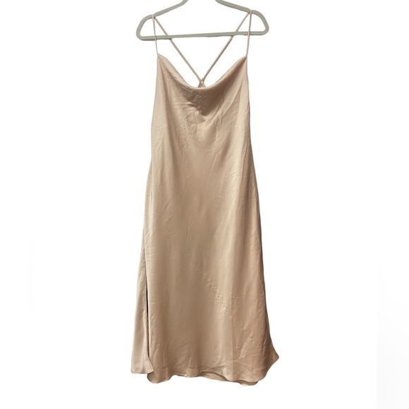 Show Me Your Mumu Verona Cowl Dress in champagne luxe satin large - Picture 6 of 11